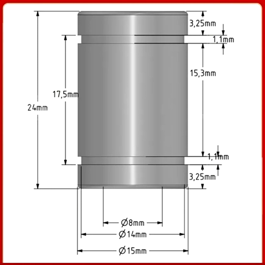 Lm8Uu Bearing - 3D 프린터 교체용 리니어 베어링 8x15x24mm