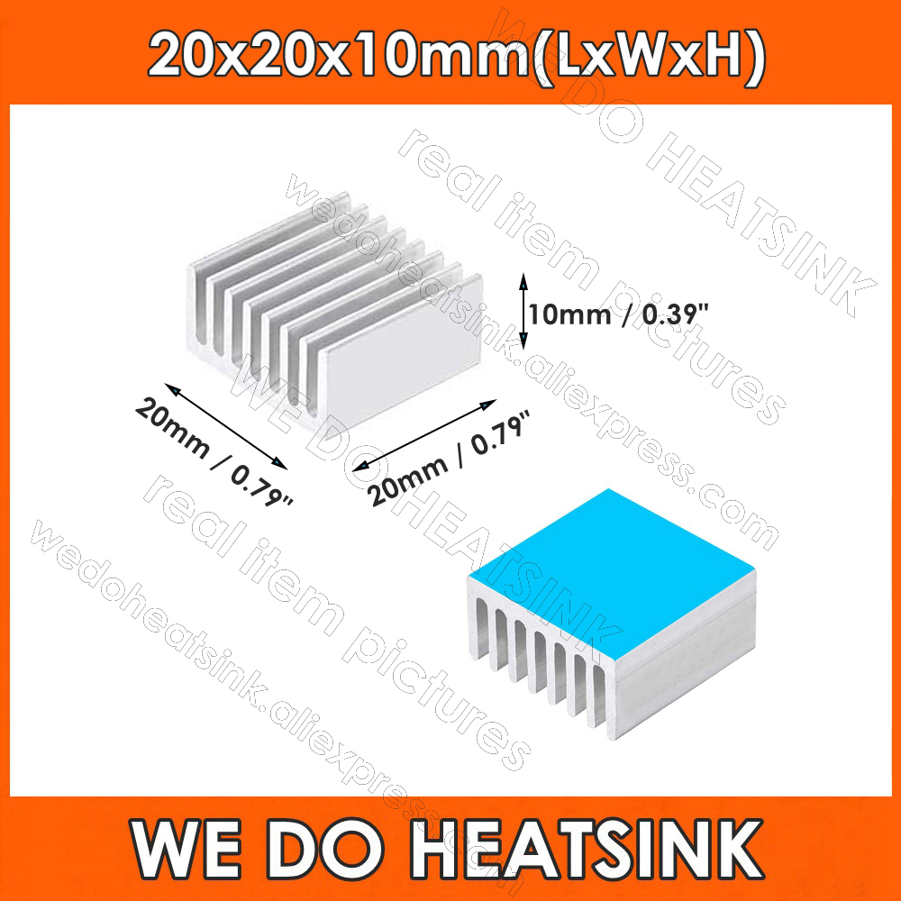 Aluminium Extrusion - 7x7x6mm 실버 열 자체 접착 알루미늄