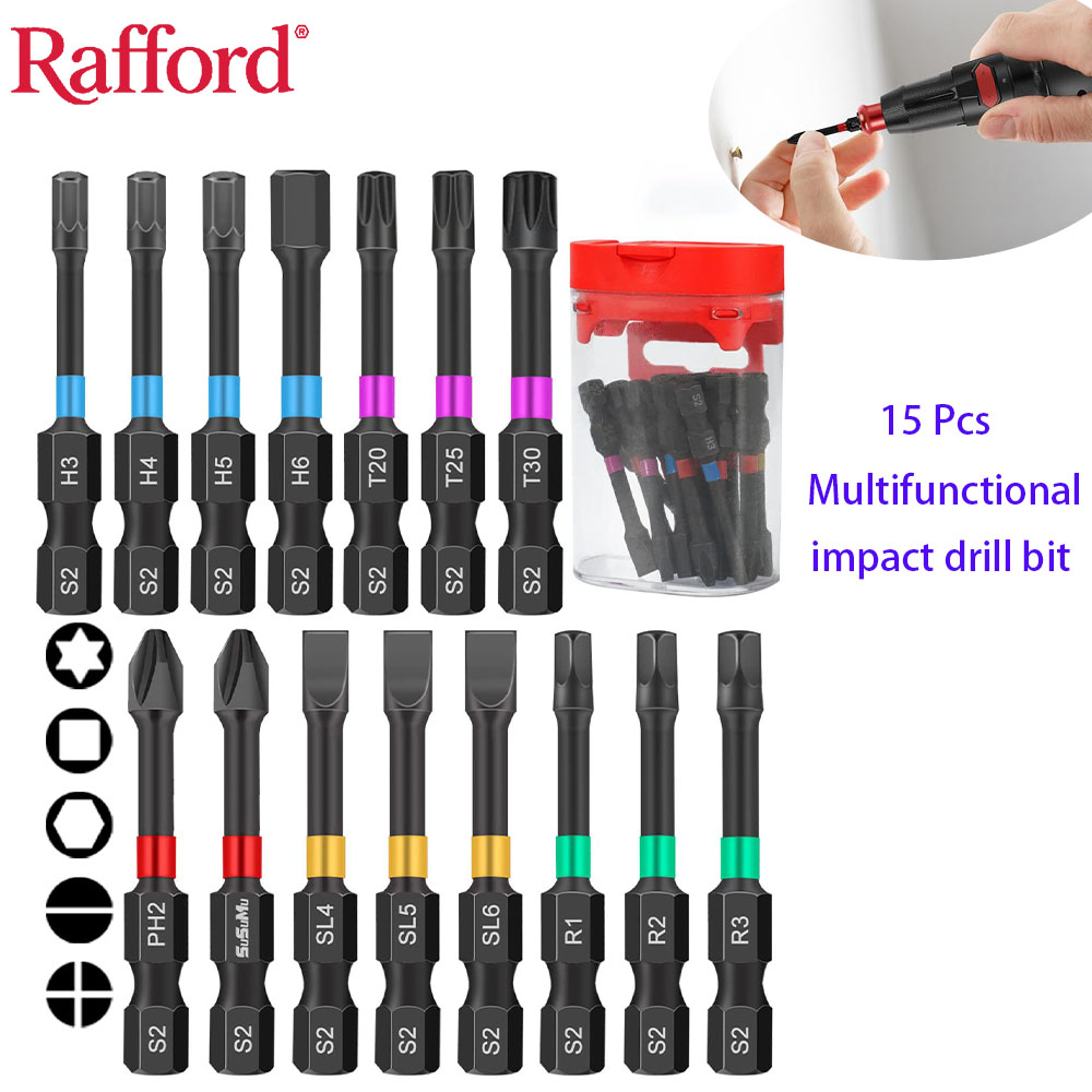 Drill Bit Set - Rafford 15PCS 임팩트 지원 자석 드라이버