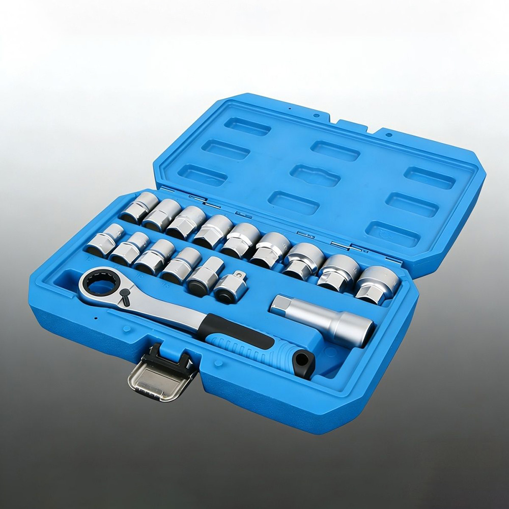 Cnc Bits - 17피스 12포인트 드라이브 래칫 소켓 렌치