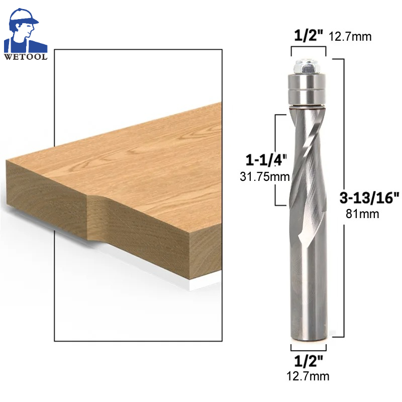1/2인치 12mm 생크 플러시 트림 솔리드 카바이드  - Cnc Bits 리뷰 및 가격