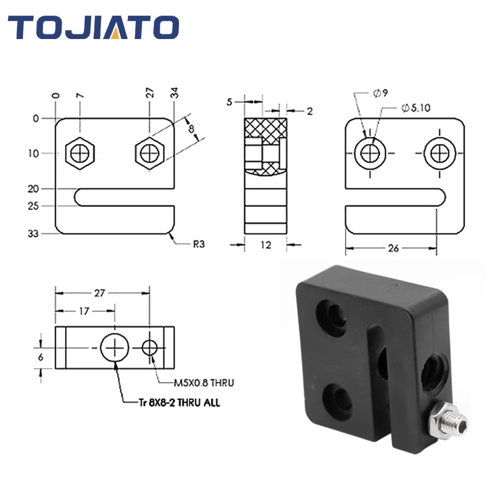 1-6개 8mm 직경, 2mm 피치 8mm 리드 POM - Lead Screw 8Mm 리뷰 및 가격