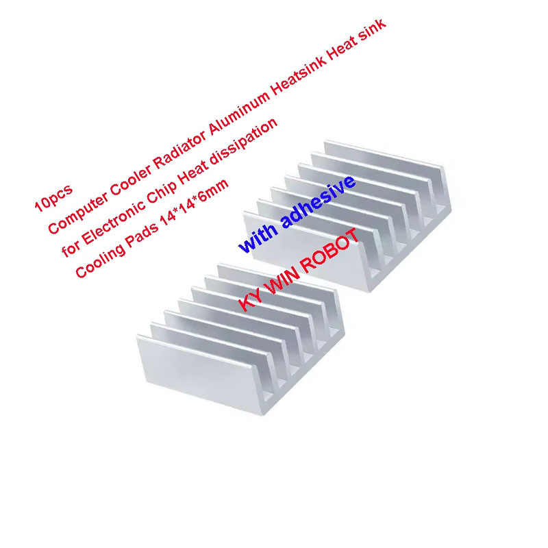 10개 미니 접착식 알루미늄 방열판 14x14x6mm  - Aluminium Extrusion 리뷰 및 가격