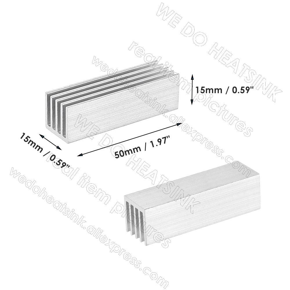 우리는 열 패드 없이 또는 열 패드가 있는 방열판 50 - Aluminium Extrusion 리뷰 및 가격