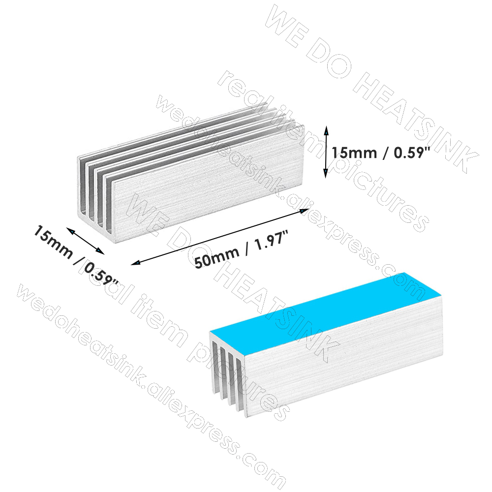 우리는 열 패드 없이 또는 열 패드가 있는 방열판 50 - Aluminium Extrusion 리뷰 및 가격