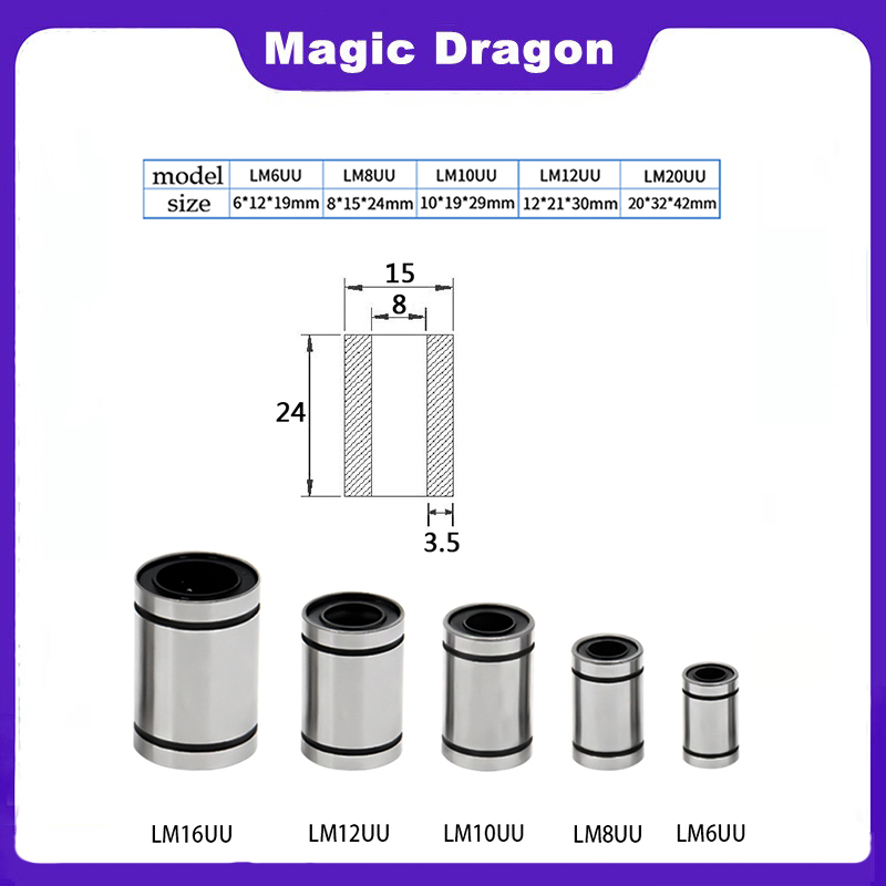 4/10pc LM3UU LM4UU LM5UU LM6UU - Lm8Uu Bearing 리뷰 및 가격