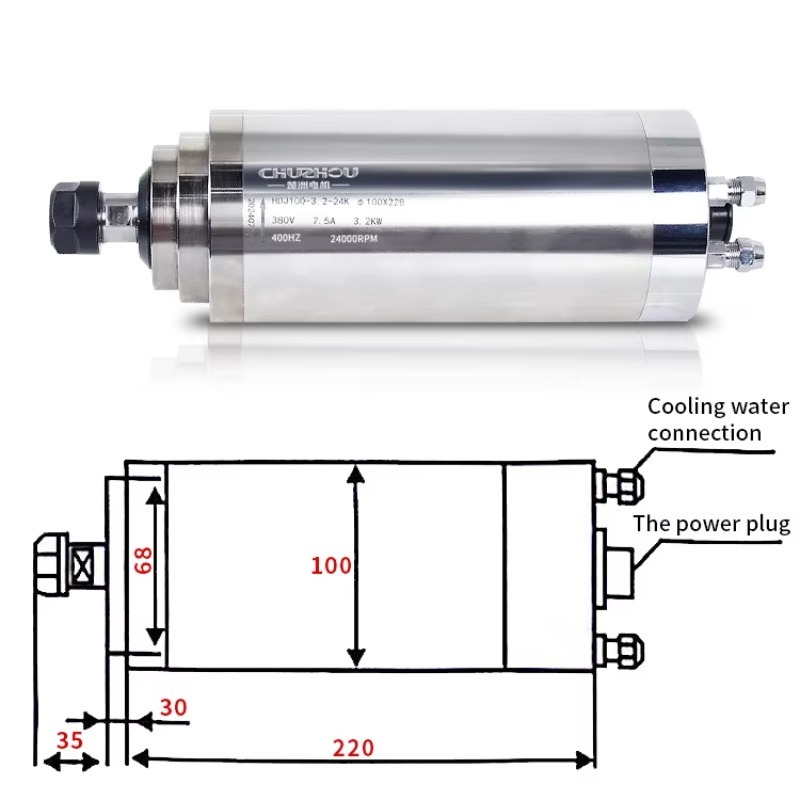 3Kw 수냉식 스핀들 4 베어링 3.7kw Er20 수 - Water Cooled Spindle 리뷰 및 가격