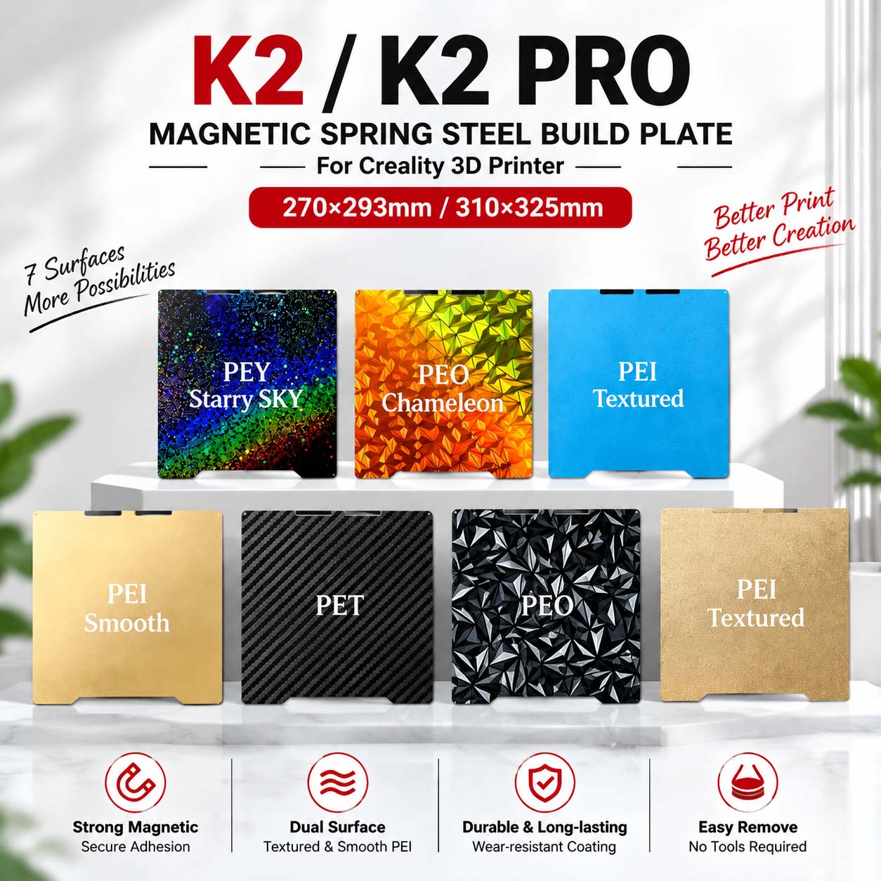 Creality K2/K2 Pro 마그네틱 스프링 스틸 - Aluminium Profile 2020 리뷰 및 가격