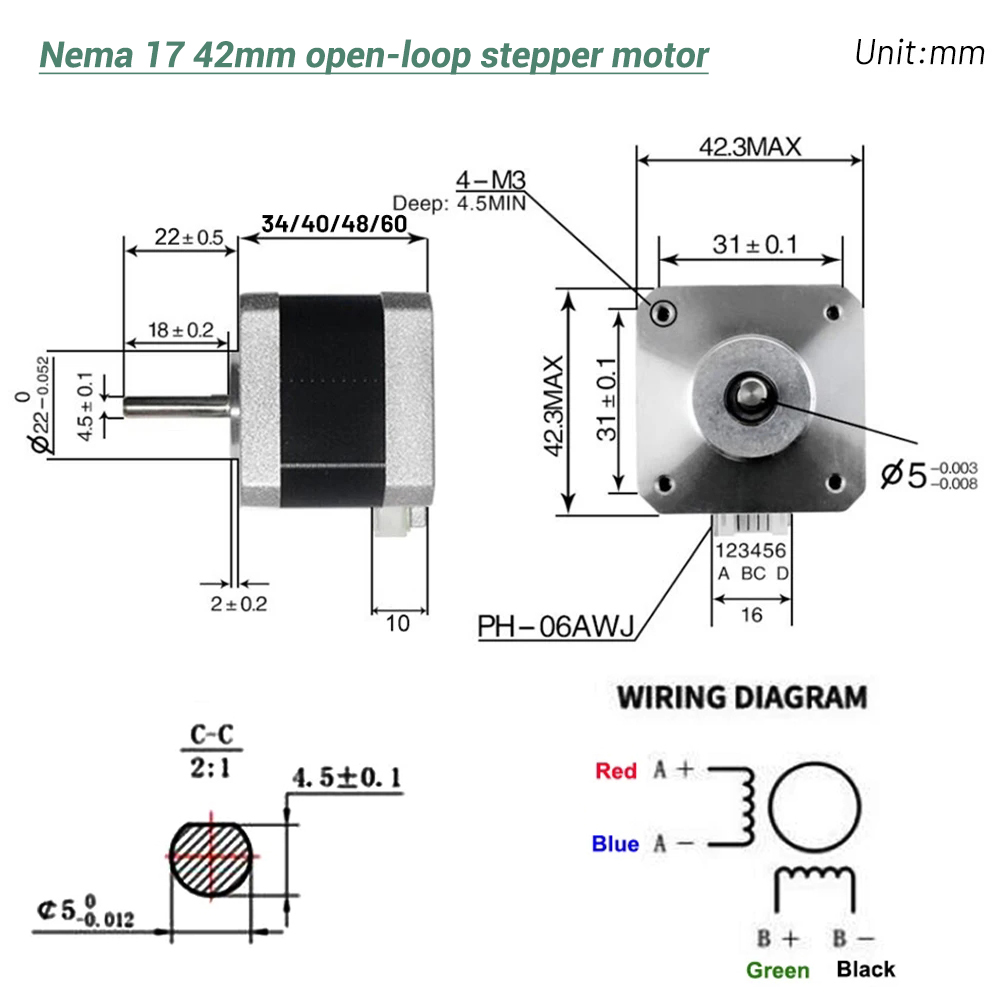 Nema17 스테퍼 모터 42 모터 4-리드 0.28N - Nema 17 Stepper 리뷰 및 가격