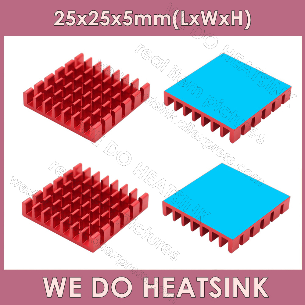 우리는 열 패드 없거나 함께 방열판 25x25x5 mm - Aluminium Extrusion 리뷰 및 가격