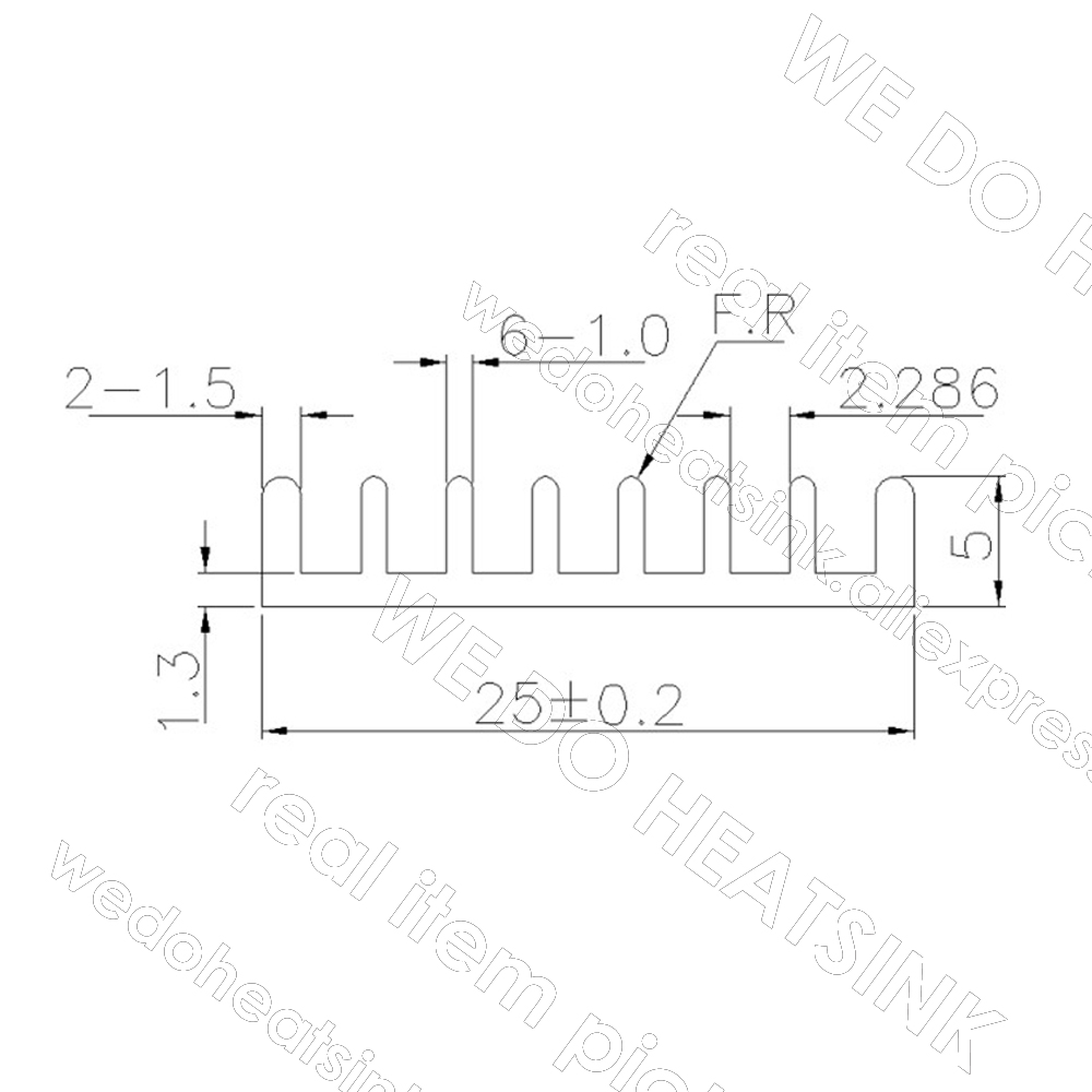 우리는 열 패드 없거나 함께 방열판 25x25x5 mm - Aluminium Extrusion 리뷰 및 가격